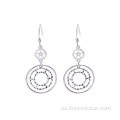 Joyas Boho Large Blanco CZ 925 Pendientes de Plata